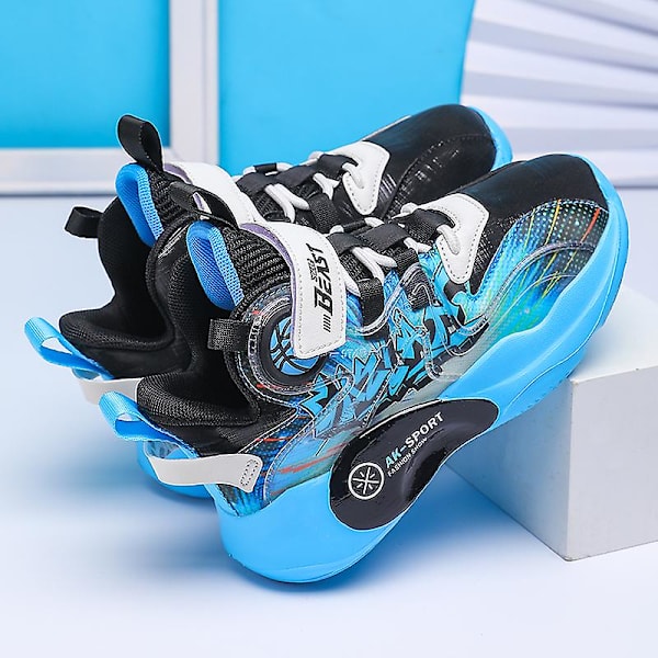 Barn Sneakers Andas löparskor Pojkar Flickor Mode Sportskor K1199 BlackBlue 40