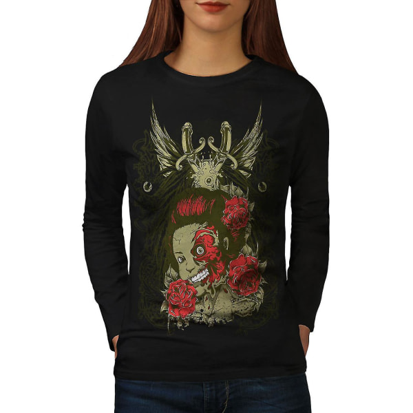 Dead Girl Rose Zombie Kvinnor Svart Långärmad T-shirt | Wellcoda XXL