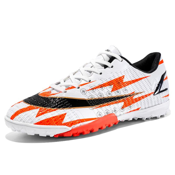 Fotbollsskor för herr, halkfria fotbollsskor, Gräs Fotbollssneakers X916A WhiteOrange 37