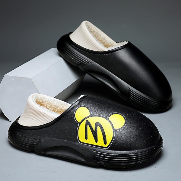Män Kvinnor Bomulttofflor Modesandaler Utomhus Halkskydd inomhus Yj5751 Black 35-36