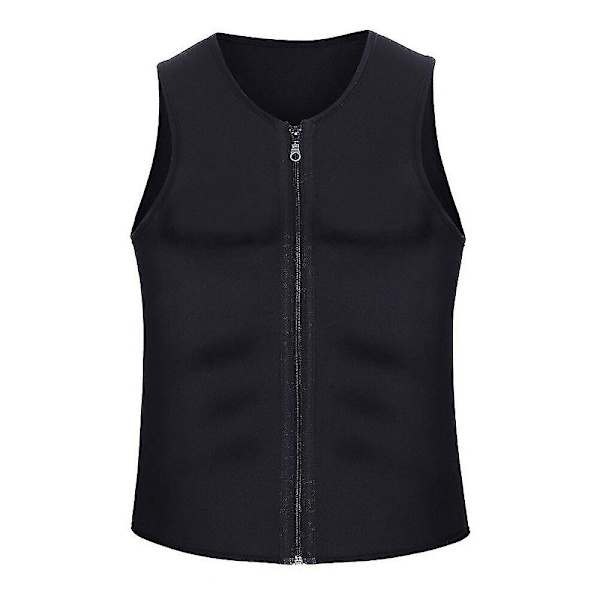 Män Neopren Waist trainer Svett Bastu Kostym Väst Body Shaper Korsett För Viktminskning Med Dragkedja Väst Linne Träningsskjorta 2022,02 European Size M