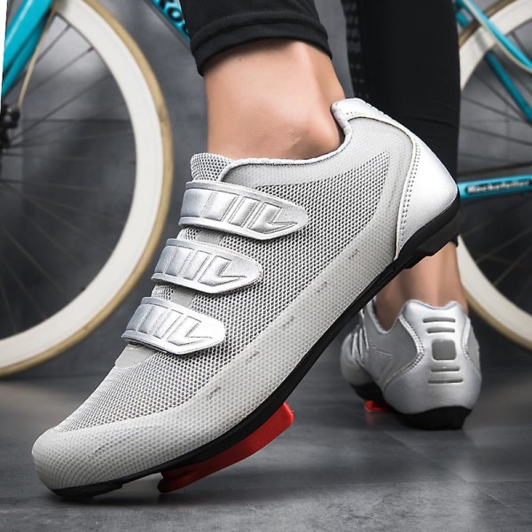 Cykel Sneaker Cleat Skor Herr Sport Dirt Road Bike Boots Speed Sneaker m85 Gray 43