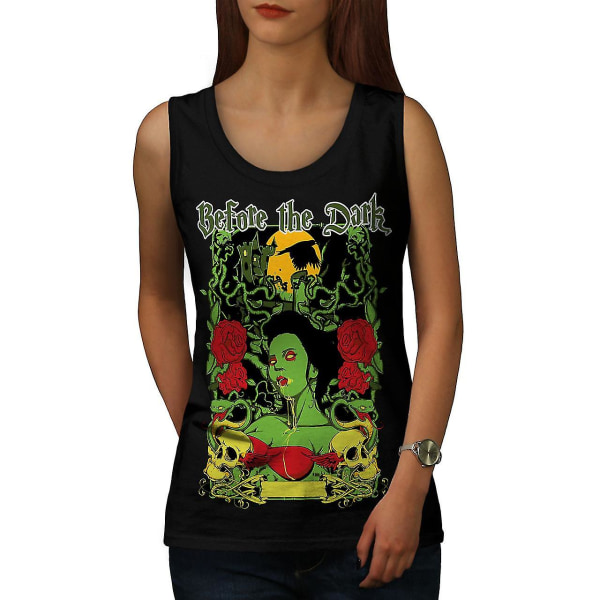 Before Dark Rose Kvinnor Blacktank Top S