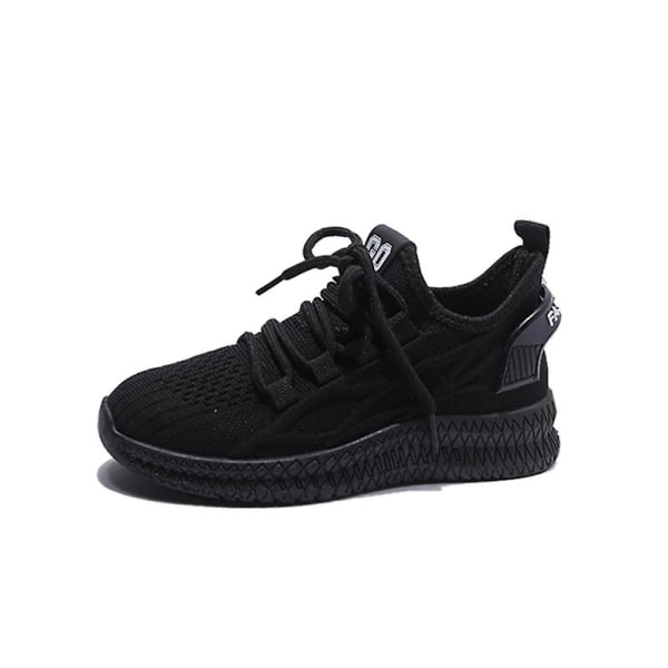 Sneakers som andas löparskor Mode Pojkar Flickor Sportskor 3A1363 Black 32