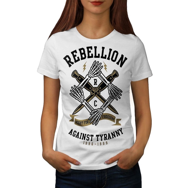 Rebellion Tyrany Whitet-shirt för kvinnor 3XL