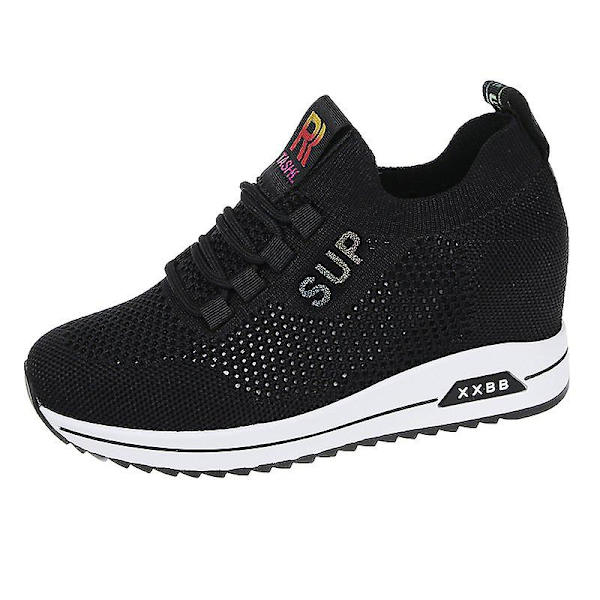 Casual för kvinnor Andas Loafers Mode Höjdökande skor 2Dkhs-3A Black 36