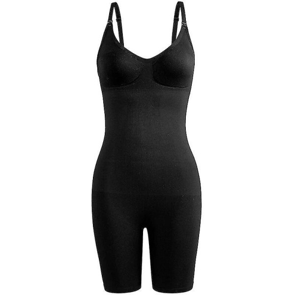 Sömlös Dam Bodysuit Butt Lifter Shapewear Waist trainer Body Shaper Strappy-back Bröstförstärkande Korrigerande Underkläder Korsett, svart Asian size S M