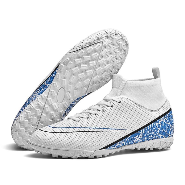 Fotbollsskor för män Halkfria fotbollsskor Klossar Gräs Fotbollssneakers 2L8231-1 WhiteBlue 44