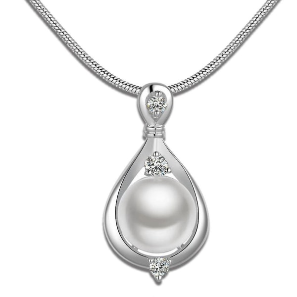 (ett silverhalsband)inlagt strass pärlormbenskedja Mångsidigt halsband Creative Utsökt kort nyckelbenskedja