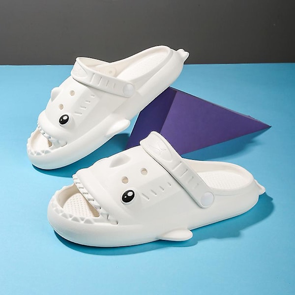 Pojkar Flickor Strandtofflor Hajsandaler Utomhus Halkfria inomhusskor 3Bsy001 White 24-25