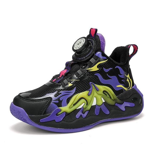 Kids Sneakers Andas löparskor Mode Sportskor YJ963 BlackPurple 27