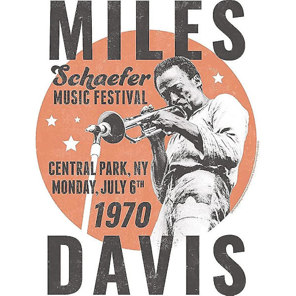 Miles Davis 70-talsmusik Jazz Schaefer Music Festival Vuxen kortärmade t-shirts Konsert-tröjor Coola grafiska t-shirts 2XL
