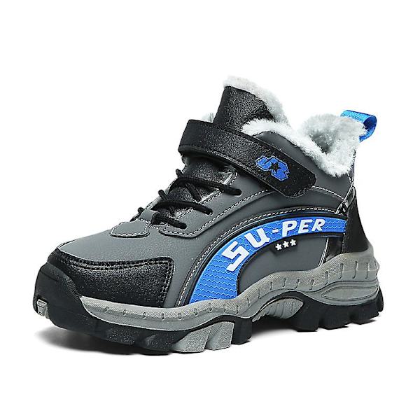 Barn vandringsskor Andas sneakers Halkfria Pojkar Flickor Vinterskor X899 GrayBlue 40