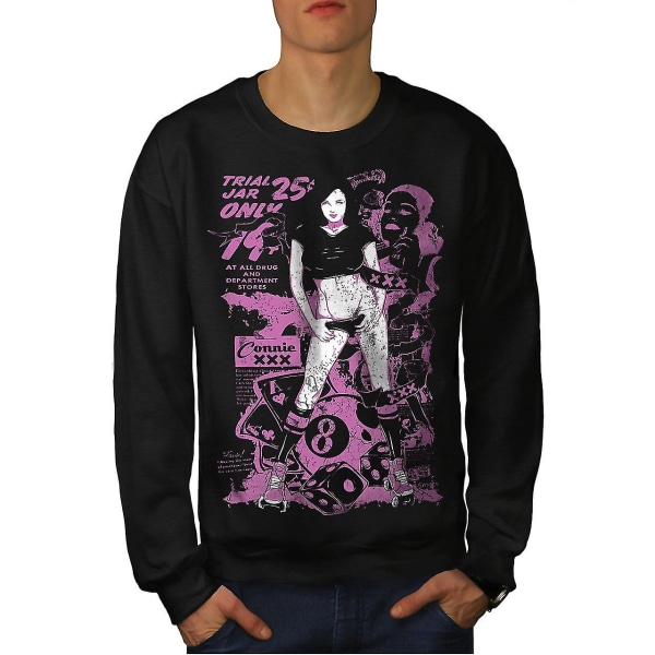 Girl Hot Trial Jar Men Blacksweatshirt | Wellcoda XXL