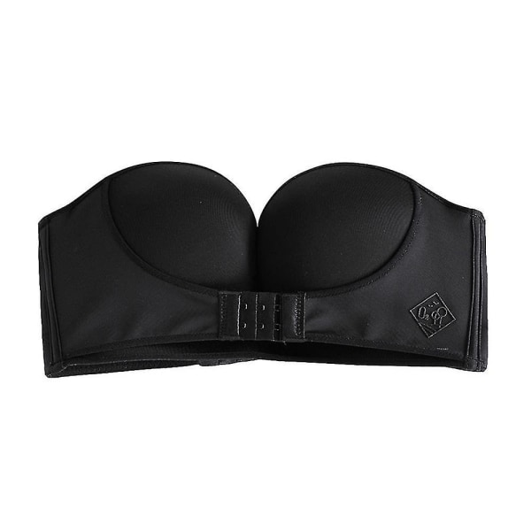 Axelremslös Push Up BH, Extra Front Snap Black XS  75C