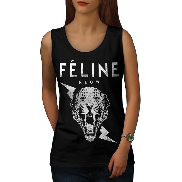 Tiger Face Cool Animal Women Blacktank Top XXL