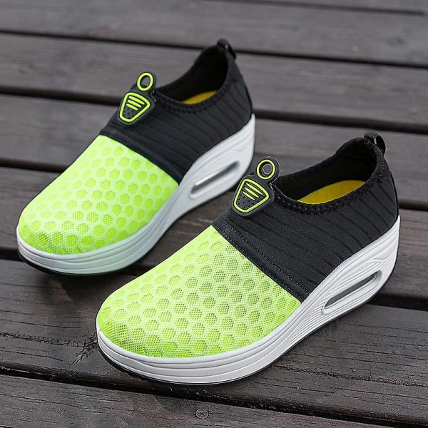 Damsneakers Andningsluftkudde Sportlöparskor 223 Yellow 47