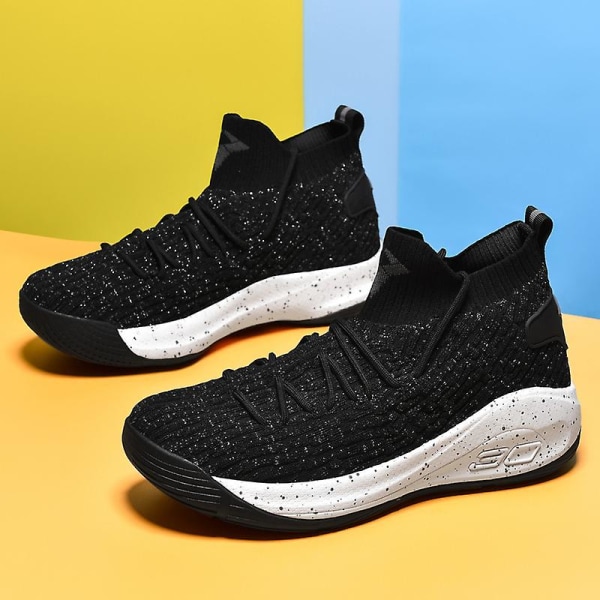 Basketskor för män Andas Sportskor Sneakers Löparskor 2D6907 Black 45