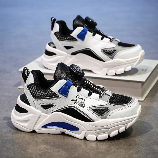 Sneakers för pojkar Andas löparskor Mode Sportskor 3C0371 WhiteBlue 31