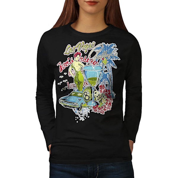 Las Vegas Gamble Game Svart långärmad t-shirt för kvinnor M