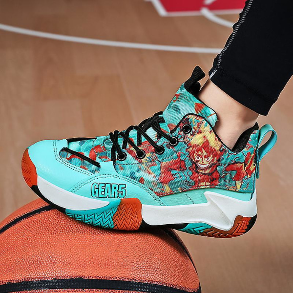 Basketskor för barn Mode Halkfria sneakers Sportskor som andas A8038 Cyan 33