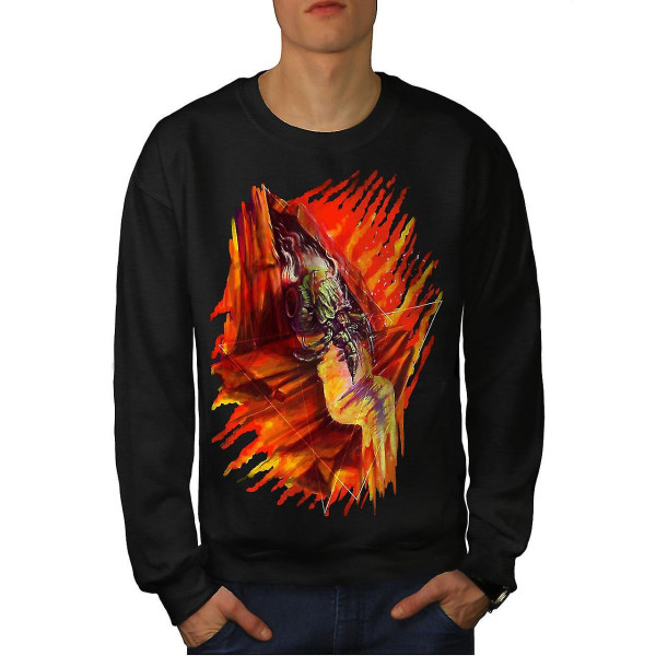 Art Bug Skrämmande mode män Blacksweatshirt XXL