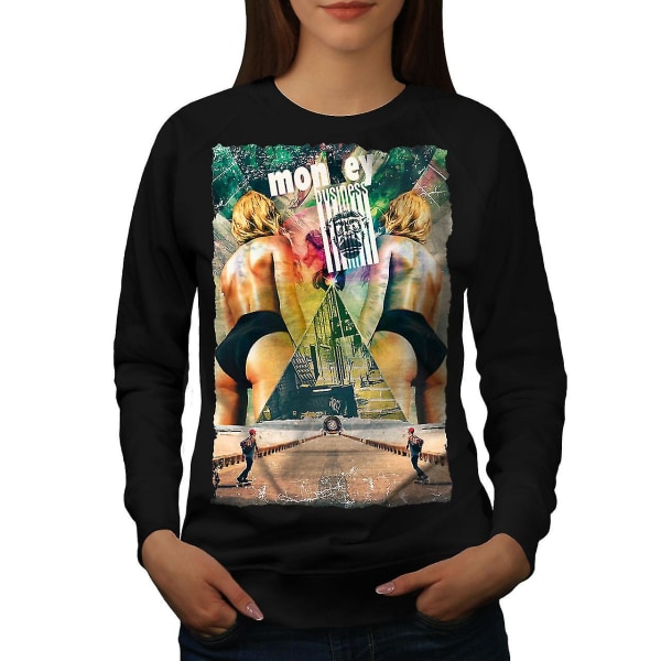 Sexig tjej Novelty Women Blacksweatshirt | Wellcoda S