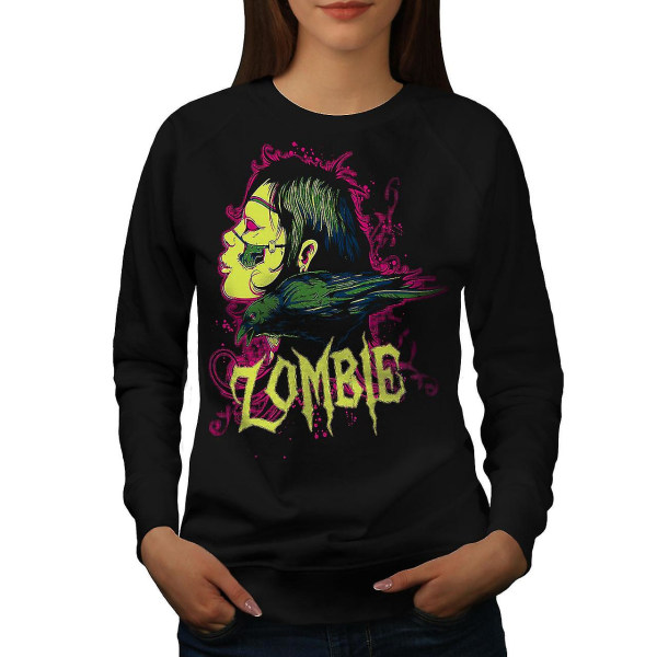 Crow Death Skull Women Blacksweatshirt XL