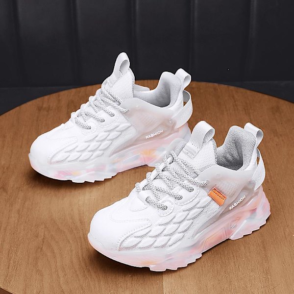 Barn Sneakers Pojkar Basketskor Halkfria Barn Sportskor 3Ba9016 White 34