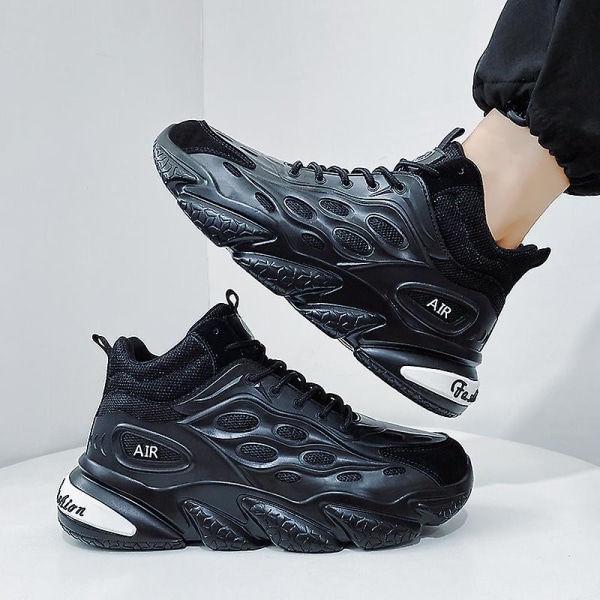 Herr Dam Sneakers Andas löparskor Mode Sportskor Z328 Black 42
