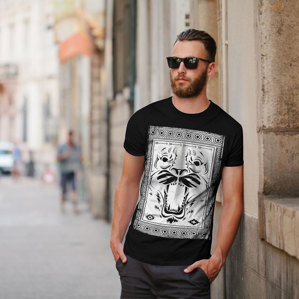Face Beast Animal Men Blackt-shirt XL