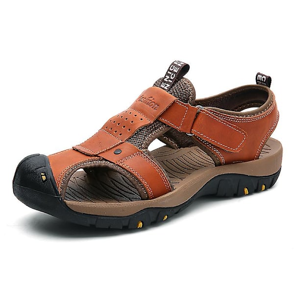 Sandaler för män Beach Flip Flops Bekväma halkfria Casual Tofflor 9887 RedBrown 45