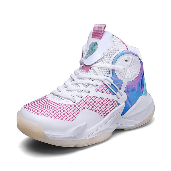 Basketskor för barn Mode Pojkar Flickor Sneakers Andas Sportskor 3331 Pink 35