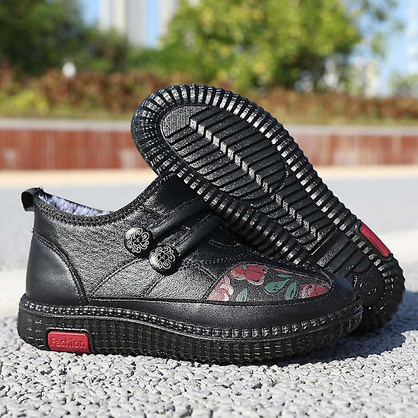 Dammode för äldre mode Casual Plus bomullsskor Vintersportskor 2L2217 Black 41