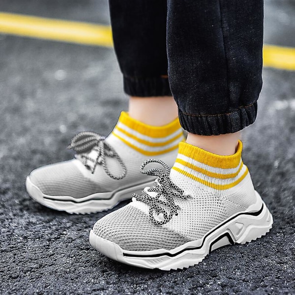 Sneakers som andas löparskor Mode Pojkar Flickor Sportskor 3Adw626 White 26