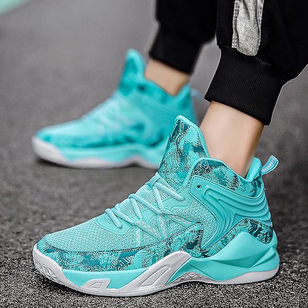 Basketskor för män Aldult Bekväma Sneakers Utomhussportskor 3B693 Cyan 41
