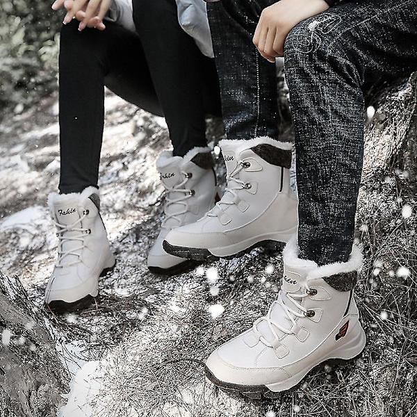 Herr Dam Vinterstövlar Snow Boot Plysch Varma Skor Vattentät Boot 1623 Gray 41