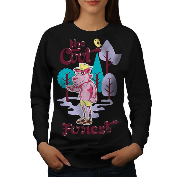 Cool Forest Wolf Funy Women Sweatshirt XXL