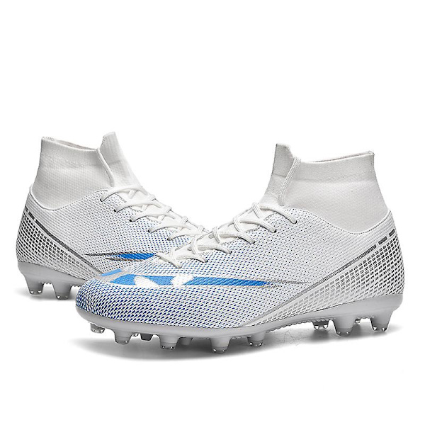 Fotbollsskor för män Halkfria fotbollsskor för herr, Gräs Fotbollssneakers 3AT2313 White 38