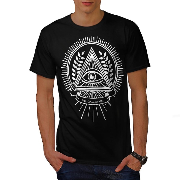 Triangle Crest Men Blackt-shirt L