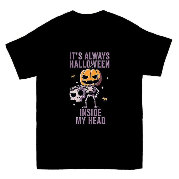 Det är alltid Halloween inuti mitt huvud Rolig söt spöklik T-shirt XXL