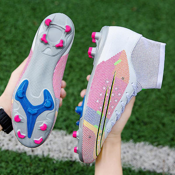 Fotbollsskor för män Halkfria fotbollsskor för herr, Gräs Fotbollssneakers Ck14 Pink 36