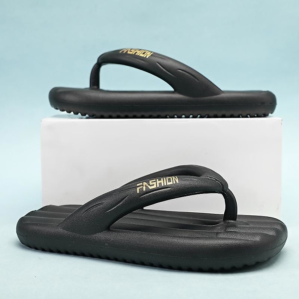 Strandtofflor för män Modesandaler Utomhus Halkfria inomhusskor 3B2811 Black 40-41