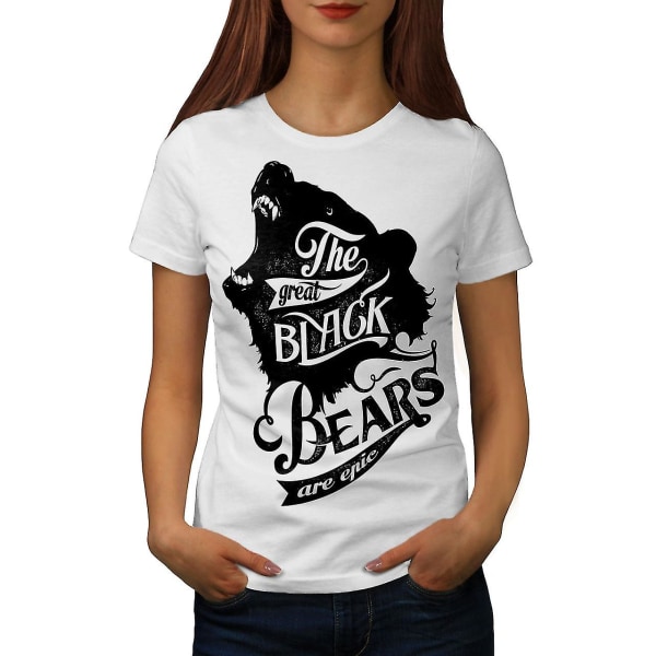 Great Black Bear Animal Women Whitet-shirt XXL