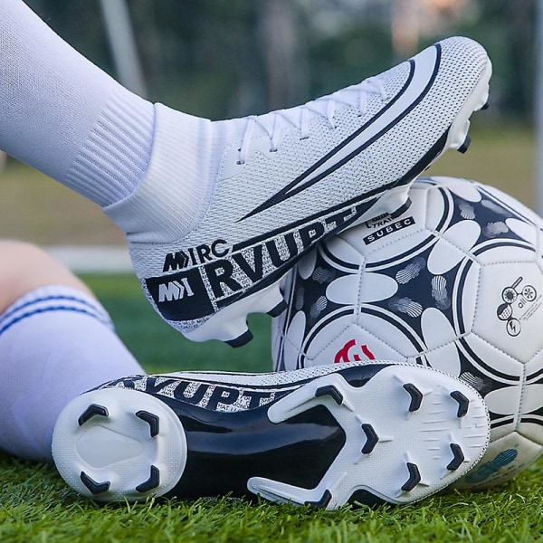Fotbollsskor för herr, halkfria fotbollsskor, Gräs Fotbollssneakers Yj8508 White 37