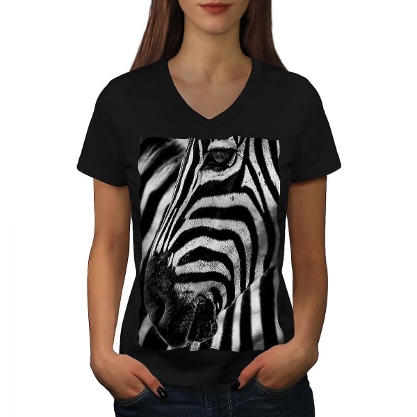 Wild Zebra Look Face Kvinnor T-shirt XXL