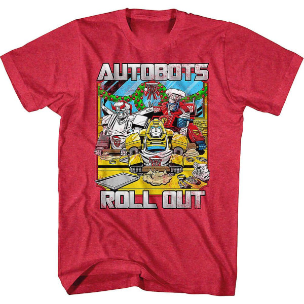 Autobots rullar ut Röd Transformers Christmas T-shirt XXXL