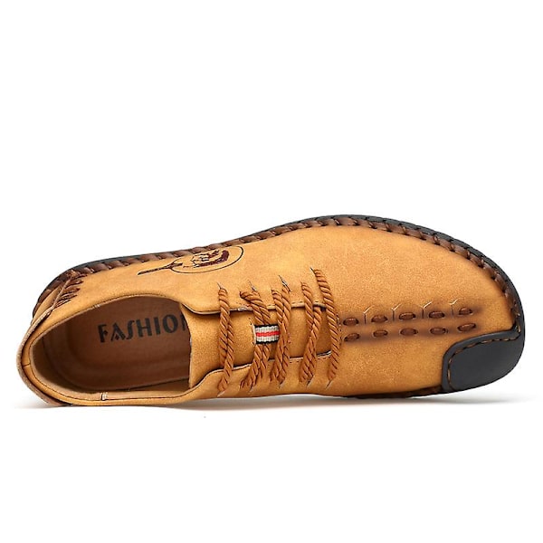 Casual för män Utomhusskor i läder 0L601 Yellow 41