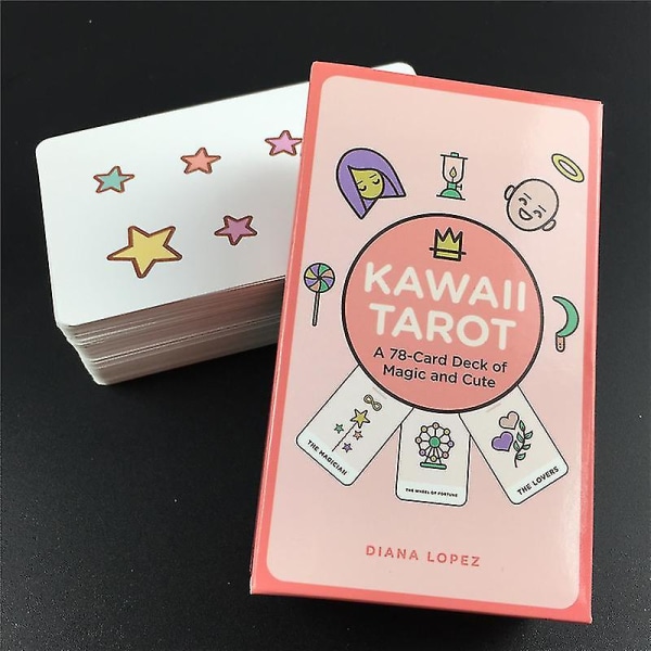 Kawaii Tarotkort Söta barnbrädspelskort Fullständiga engelska Pdf Familjefest Bordsspel55st Ts21