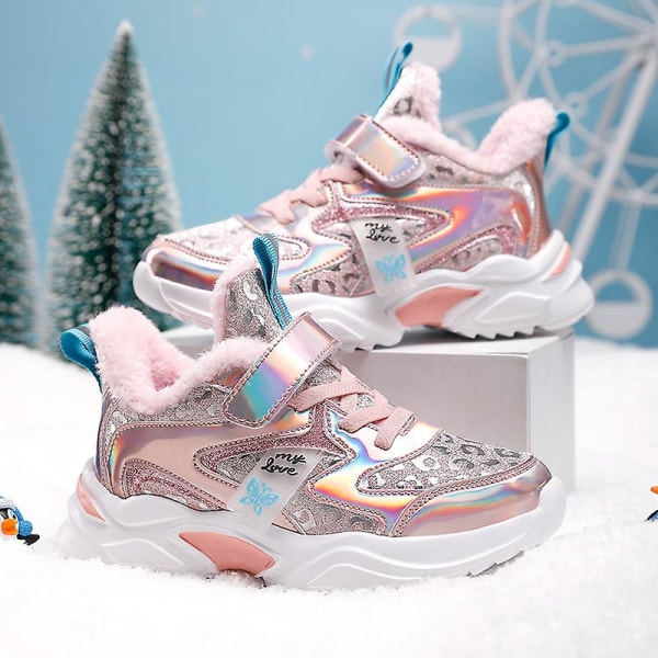 Snösneakers för barn Andas löparskor Mode tjejer Sportskor D2112 Pink 27